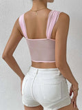 Lace-Up Flower Sweetheart Neck Cami - Trendsi - Flyclothing LLC