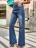 High Rise Bootcut Jeans with Pockets - Trendsi