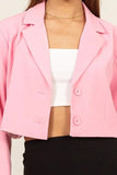 HYFVE Cropped Button-Down Blazer - Trendsi