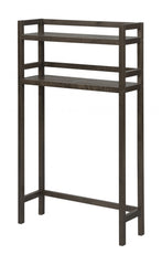 48" Espresso Finish 2 Tier Solid Wood Over Toilet Organizer