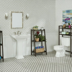 48" Espresso Finish 2 Tier Solid Wood Over Toilet Organizer - Homeroots