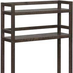 48" Espresso Finish 2 Tier Solid Wood Over Toilet Organizer - Homeroots