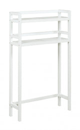 48" White Finish 2 Tier Solid Wood Over Toilet Organizer - Homeroots - Flyclothing LLC