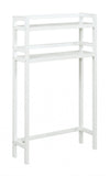 48" White Finish 2 Tier Solid Wood Over Toilet Organizer - Homeroots