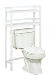 48" White Finish 2 Tier Solid Wood Over Toilet Organizer - Homeroots