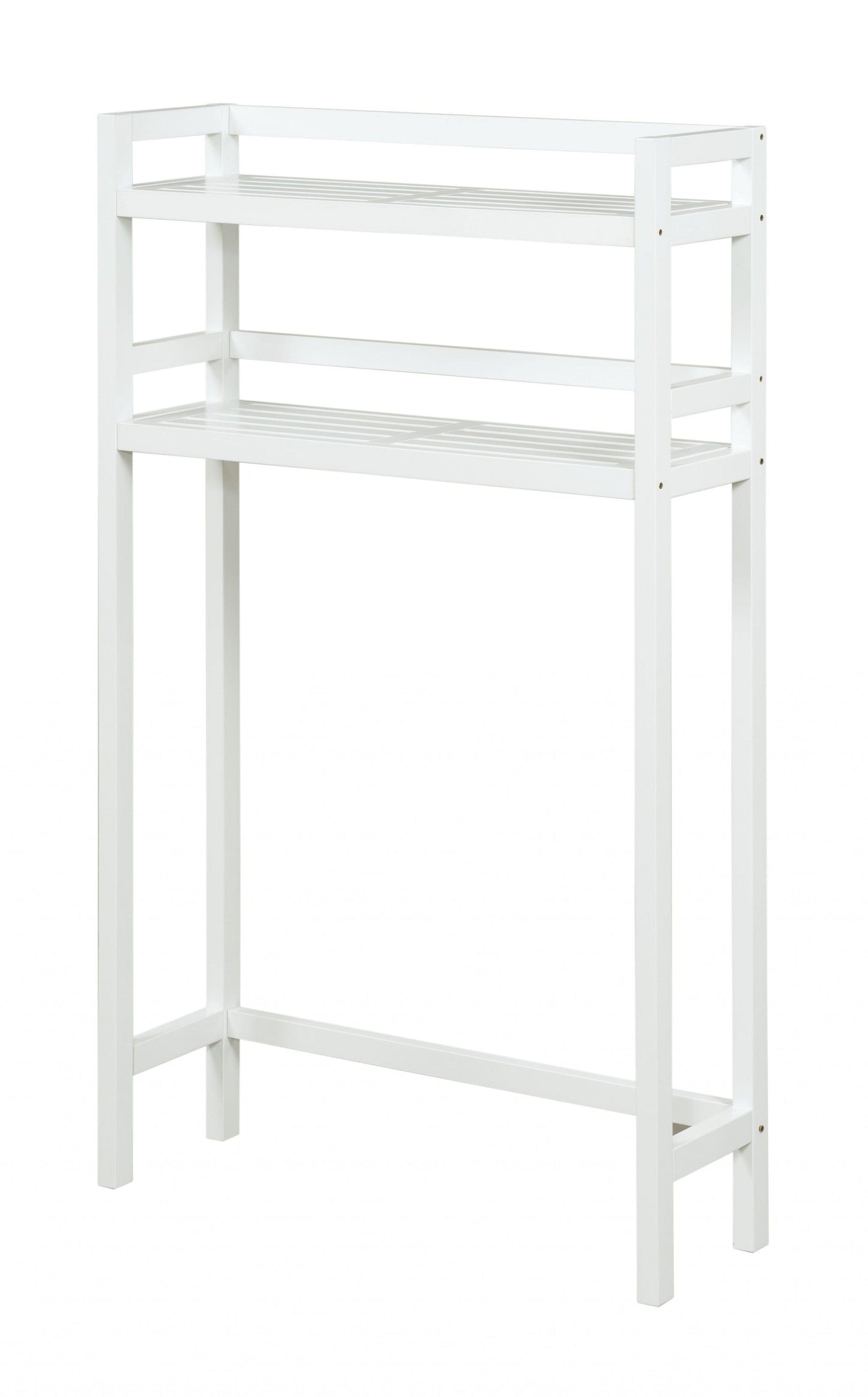48" White Finish 2 Tier Solid Wood Over Toilet Organizer - Homeroots - Flyclothing LLC