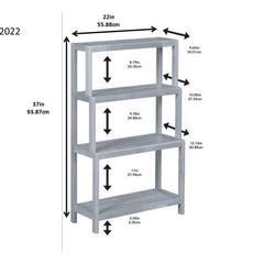 37" Espresso Solid Wood Four Tier Step Bookcase