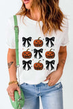 Pumpkin Round Neck Short Sleeve T-Shirt - Trendsi - Flyclothing LLC