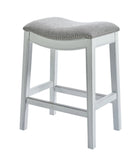 26" Gray And White Solid Wood Backless Counter Height Bar Chair - Homeroots