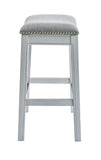 26" Gray And White Solid Wood Backless Counter Height Bar Chair - Homeroots