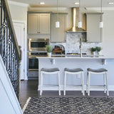 26" Gray And White Solid Wood Backless Counter Height Bar Chair - Homeroots - Flyclothing LLC