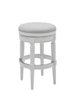 26" Gray Solid Wood Swivel Backless Bar Height Bar Chair - Homeroots