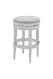 26" Gray Solid Wood Swivel Backless Bar Height Bar Chair - Homeroots