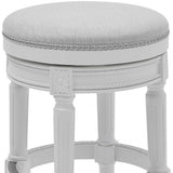 26" Gray Solid Wood Swivel Backless Bar Height Bar Chair - Homeroots - Flyclothing LLC