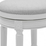 26" Gray Solid Wood Swivel Backless Bar Height Bar Chair - Homeroots - Flyclothing LLC