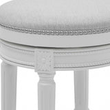 26" Gray Solid Wood Swivel Backless Bar Height Bar Chair - Homeroots