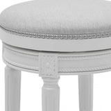 26" Gray Solid Wood Swivel Backless Bar Height Bar Chair - Homeroots - Flyclothing LLC