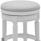 26" Gray Solid Wood Swivel Backless Bar Height Bar Chair - Homeroots - Flyclothing LLC