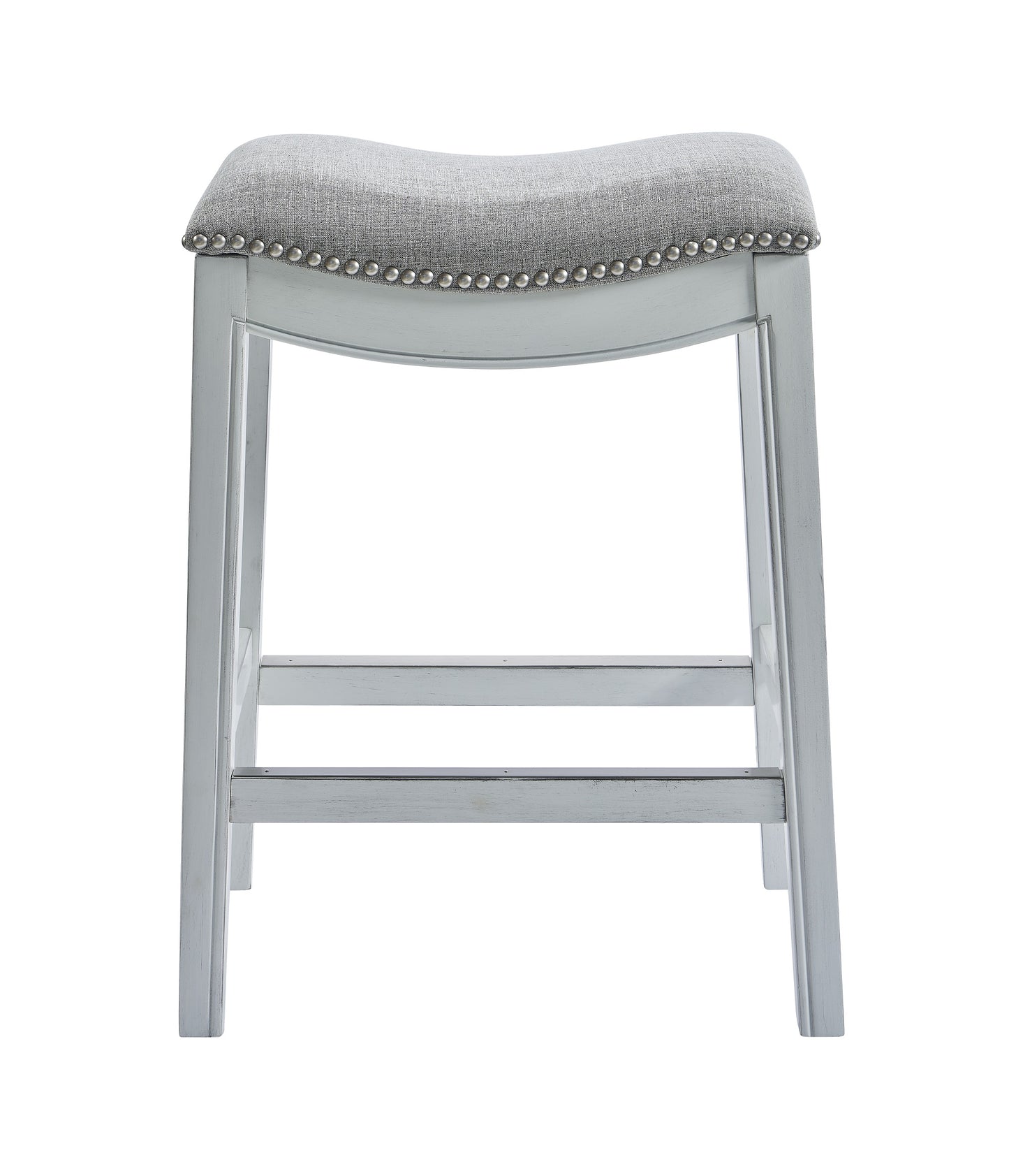 31" Linen And Natural Solid Wood Backless Bar Height Bar Chair - Homeroots - Flyclothing LLC