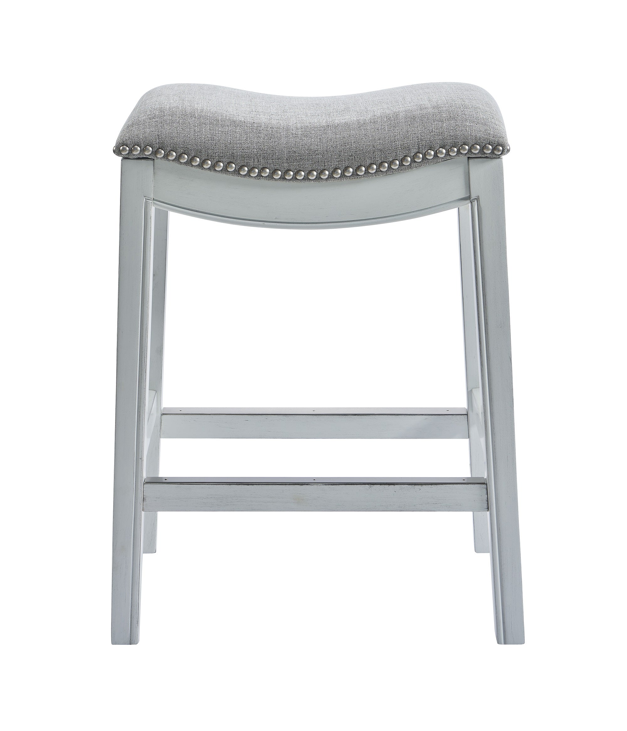 31" Linen And Natural Solid Wood Backless Bar Height Bar Chair - Homeroots - Flyclothing LLC