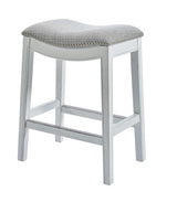 31" Linen And Natural Solid Wood Backless Bar Height Bar Chair - Homeroots - Flyclothing LLC