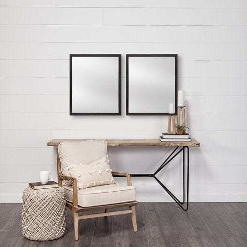 Rectangle Black Accent Mirror With Oxidized Finish Frame - Homeroots - Flyclothing LLC