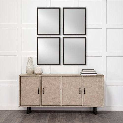 Rectangle Black Accent Mirror With Oxidized Finish Frame - Homeroots - Flyclothing LLC