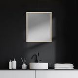 Rectangle Natural Accent Mirror With Matte Finish Frame - Homeroots