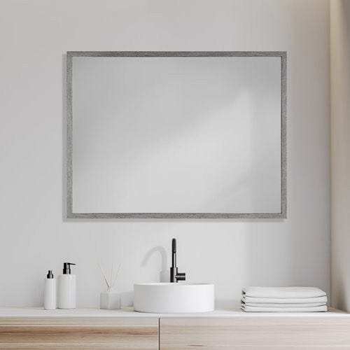 Rectangle Grey Accent Mirror With Driftwood Quality Frame - Homeroots - Flyclothing LLC