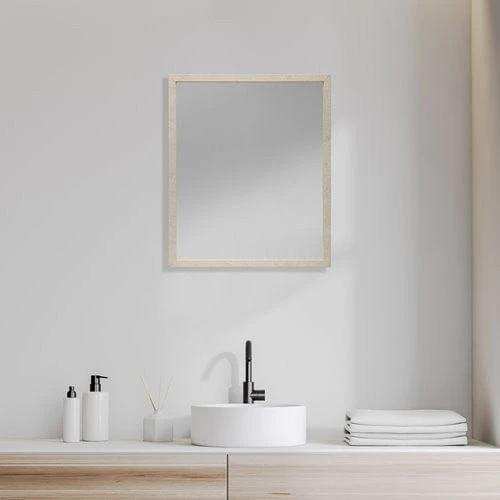 Rectangle Natural Accent Mirror With Matte Finish Frame - Homeroots - Flyclothing LLC