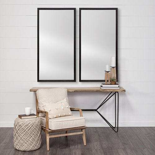 Rectangle Black Accent Mirror With Oxidized Finish Frame - Homeroots - Flyclothing LLC
