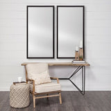 Rectangle Black Accent Mirror With Oxidized Finish Frame - Homeroots