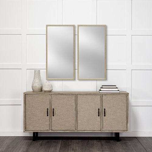 Rectangle Natural Accent Mirror With Matte Finish Frame - Homeroots - Flyclothing LLC
