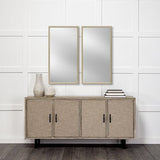 Rectangle Natural Accent Mirror With Matte Finish Frame - Homeroots