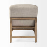 54" Cream And Wood Brown Fabric Tufted Lounge Chair - Homeroots - Flyclothing LLC