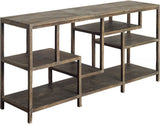 66" Brown Solid Wood Console Table With Shelves - Homeroots