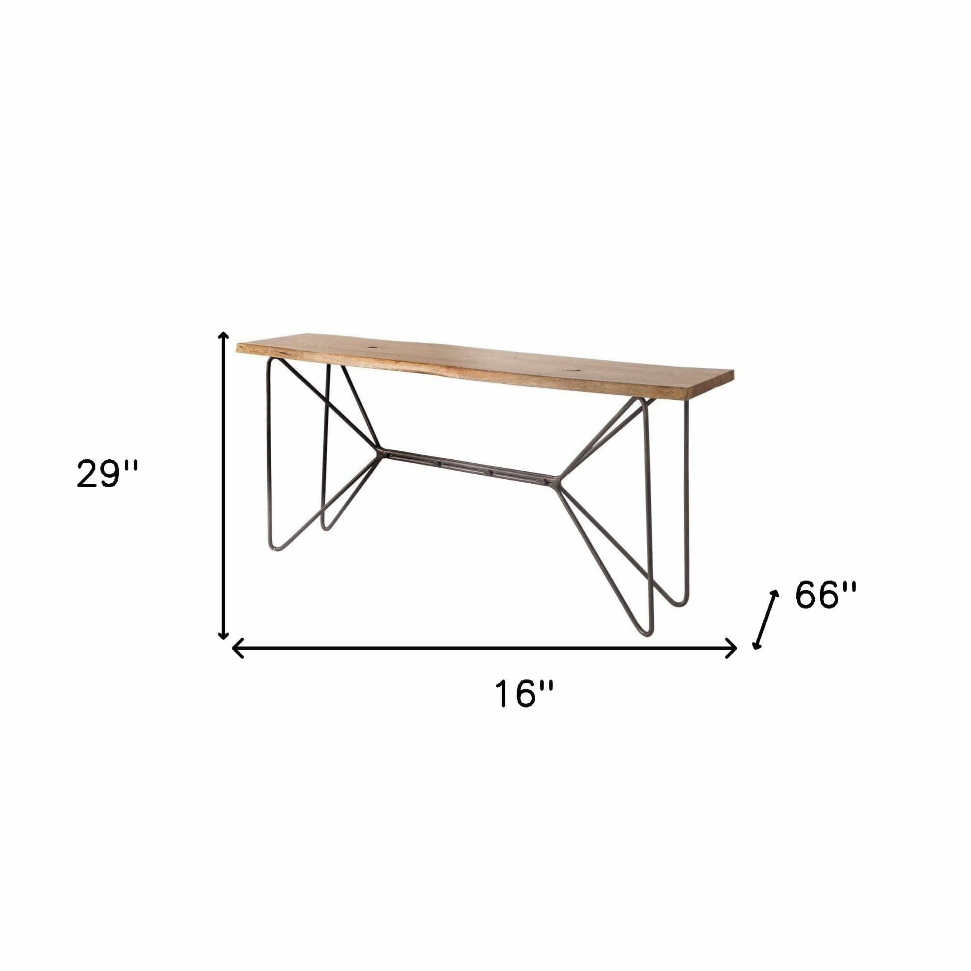 16" Brown Solid Wood Console Table - Homeroots