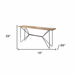 16" Brown Solid Wood Console Table - Homeroots