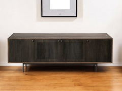 20" Brown Solid Wood Credenza with Four Doors