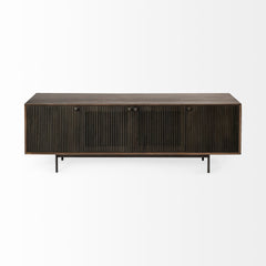 20" Brown Solid Wood Credenza with Four Doors