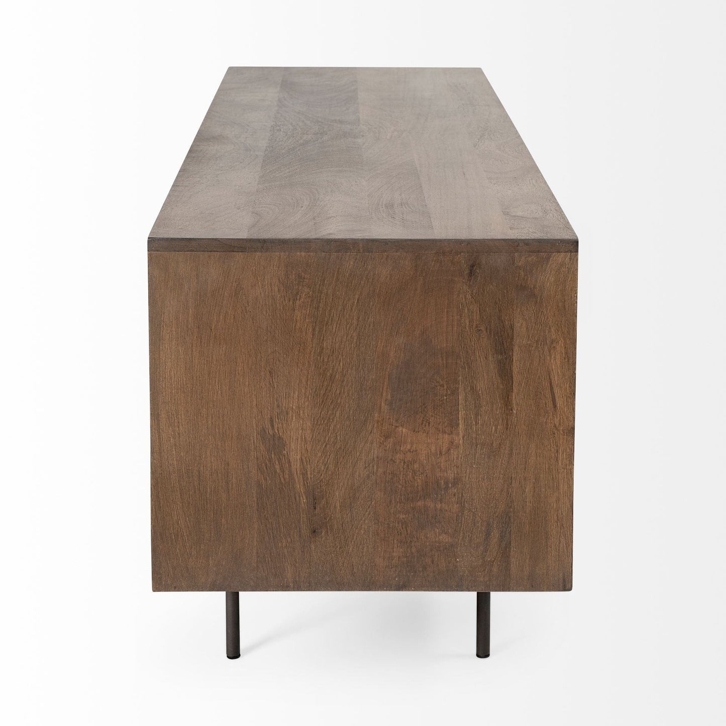 20" Brown Solid Wood Credenza with Four Doors - Homeroots - Flyclothing LLC