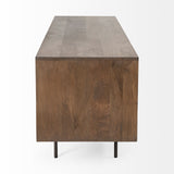 20" Brown Solid Wood Credenza with Four Doors - Homeroots - Flyclothing LLC