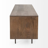 20" Brown Solid Wood Credenza with Four Doors - Homeroots