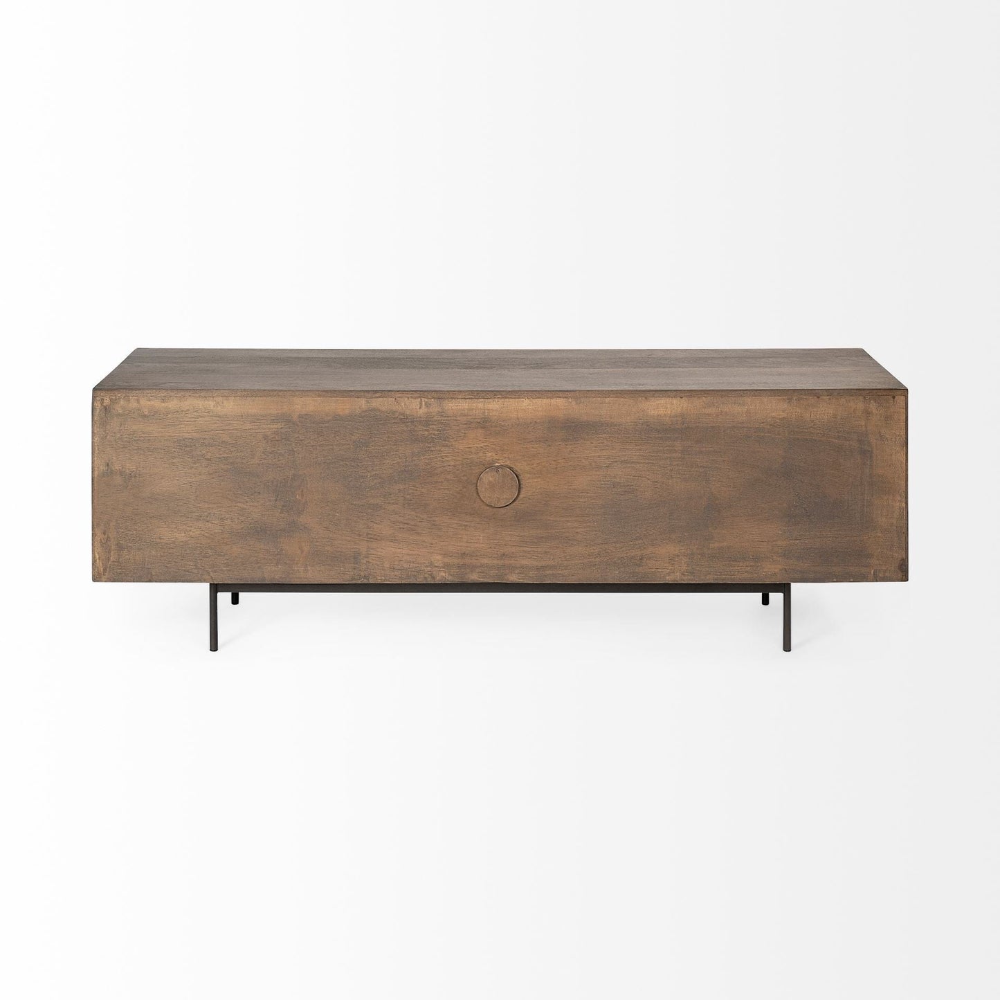 20" Brown Solid Wood Credenza with Four Doors - Homeroots - Flyclothing LLC