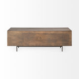 20" Brown Solid Wood Credenza with Four Doors - Homeroots - Flyclothing LLC