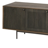 20" Brown Solid Wood Credenza with Four Doors - Homeroots - Flyclothing LLC