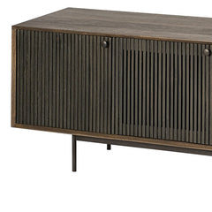 20" Brown Solid Wood Credenza with Four Doors