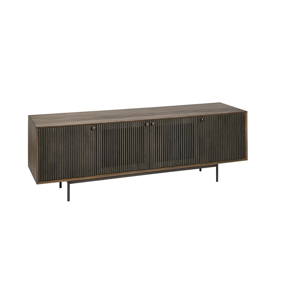 20" Brown Solid Wood Credenza with Four Doors - Homeroots - Flyclothing LLC