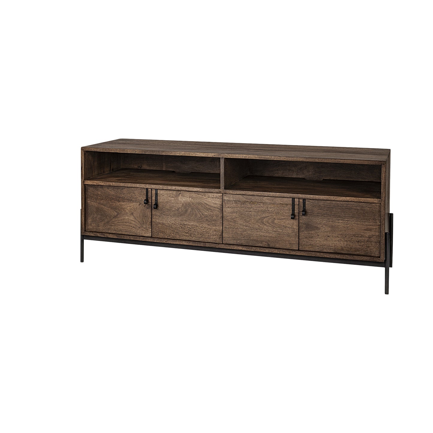 18" Brown and Black Solid Wood Console Table With Shelves - Homeroots - Flyclothing LLC