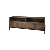 18" Brown and Black Solid Wood Console Table With Shelves - Homeroots - Flyclothing LLC